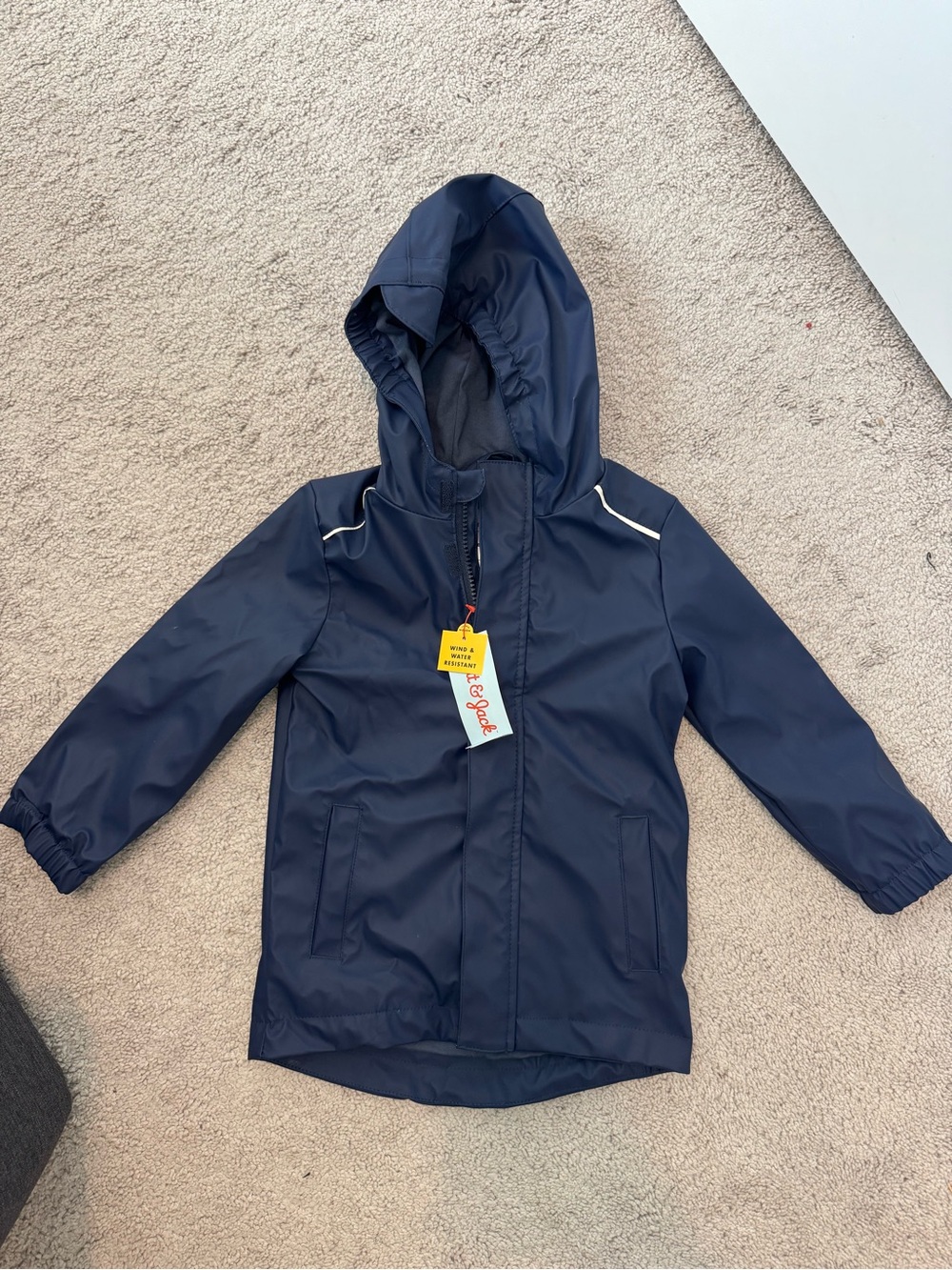 Kids Navy Hooded Rain Jacket - NWT